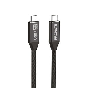 PROMATE PrimeLinkC40 2m 40Gps USB-C to USB-C Nylon Cable – Black