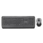 Promate ProCombo-10 Ergonomic Comfortable Wireless Multimedia Keyboard & Mouse Combo - Black