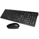 Promate ProCombo-12 Wireless Keyboard and Mouse Combo - Black