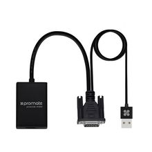 view Promate proLink-V2H VGA-to-HDMI Adaptor Kit with Audio Support - Black