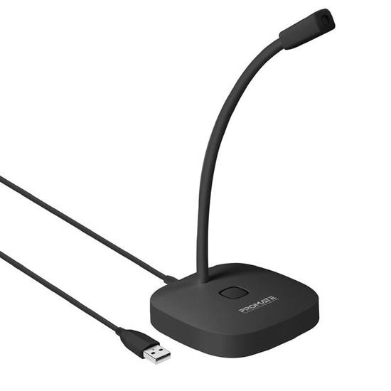 Promate ProMic-1 High Definition Omni-Directional Microphone with Flexible Gooseneck - Black