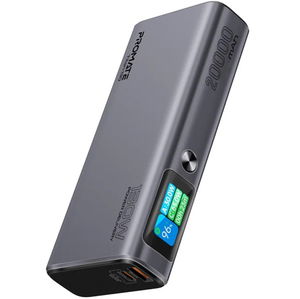 Promate Titan-130 20000mAh 130W USB-C and USB-A Power Bank with TFT LCD Screen