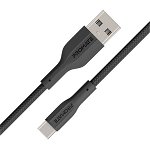 Promate XCord-AC 1M 480Mbps USB-A to USB-C Charge & Sync Cable - Black