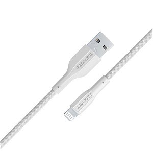 Promate XCord-Ai 1M 480Mbps USB-A to Lightning Charge & Sync Cable - White