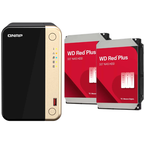 QNAP TS-264-8G 2 Bay 8GB RAM Tower NAS with 2 x 2TB Western Digital Red Plus Drives