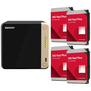 QNAP TS-464-8G 4 Bay 8GB RAM Tower NAS with 4 x 4TB Western Digital Red Plus Drives