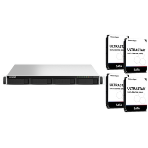 QNAP TS-464U-8G 4 Bay 8GB RAM 1U Rackmount NAS with 4 x 6TB Western Digital Enterprise Drives