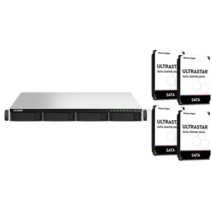 QNAP TS-464U-RP-8G 4 Bay 8GB RAM 1U Rackmount NAS with 4 x 4TB Western Digital Enterprise Drives