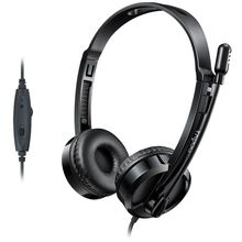 view Rapoo H100 3.5mm Over-Ear Wired Stereo Headset - Black