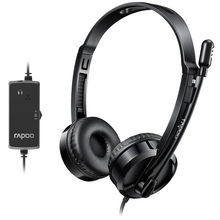 view Rapoo H120 USB Over-Ear Wired Stereo Headset - Black