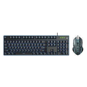 Rapoo V100S USB Wired Gaming Keyboard and Mouse - Black