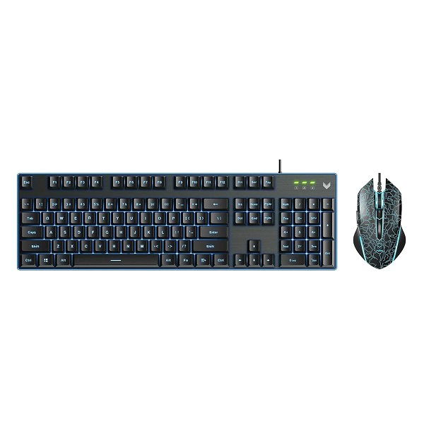 Rapoo V100S USB Wired Gaming Keyboard and Mouse - Black