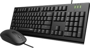 Rapoo X120PRO Wired Optical Keyboard and Mouse Combo - Black