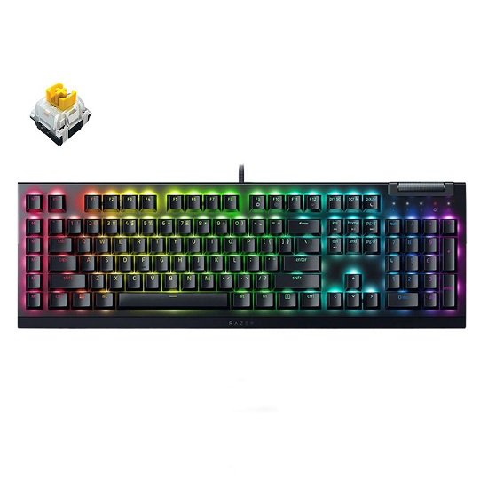 Razer BlackWidow V4 X Mechanical Wired Gaming Keyboard with Razer Chroma RGB (Yellow Switch)