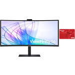 Samsung ViewFinity S65VC 34 Inch 3440 x 1440 5ms 100Hz VA Curved Monitor with Speakers, Webcam & USB Hub - HDMI, DisplayPort, USB-C + FREE $50 Gift Card