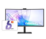 Samsung ViewFinity S65VC 34 Inch 3440 x 1440 5ms 100Hz VA Curved Monitor with Speakers, Webcam & USB Hub - HDMI, DisplayPort, USB-C + Bonus $50 Bonfire Card