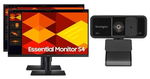 2x Samsung D400 27 Inch 1920 x 1080 FHD 5ms 100Hz IPS Monitor with USB Hub - HDMI, DisplayPort + Webcam