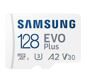 Samsung EVO Plus 128GB U3 V30 A2 MicroSD Card with Adapter