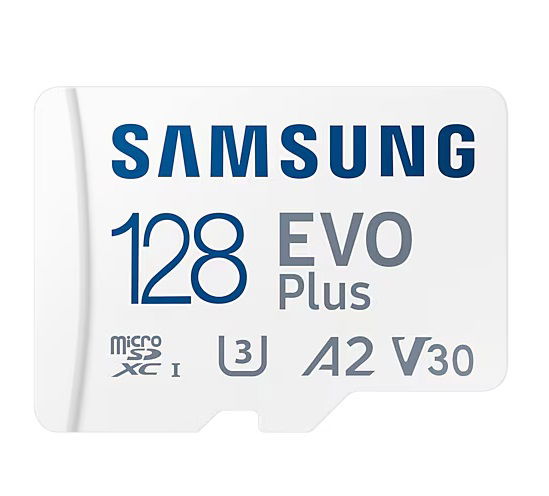 Samsung EVO Plus 128GB U3 V30 A2 MicroSD Card with Adapter