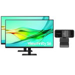 2x Samsung ViewFinity S60UD 32 Inch 2560 x 1440 5ms 100Hz IPS Monitor with USB Hub - HDMI, DisplayPort, USB-C + Webcam