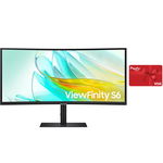 Samsung ViewFinity S65UC 34 Inch 3440 x 1440 5ms 100Hz VA Curved Monitor with Speakers & USB Hub - HDMI, DisplayPort, USB-C + Bonus $50 Prezzy Card