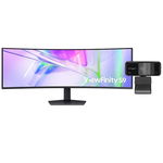 Samsung ViewFinity S95UC 49 Inch 5120x1440 DQHD 5ms 120Hz VA Curved Monitor with Built-in Speaker - HDMI, DisplayPort, USB, RJ45 + Webcam