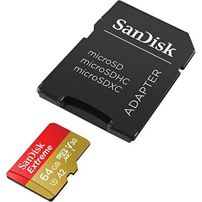 Sandisk Extreme 64GB Class 10 MicroSDXC with SD Adaptor