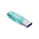 SanDisk iXpand 128GB USB 3.1 Gen 1 Flash Drive Flip - Mint Green