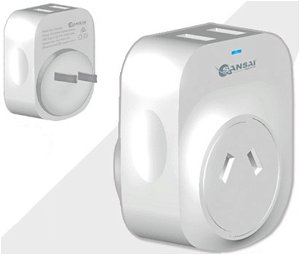 Sansai Outbound USB Travel Adapter for New Zealand and Australia to Japan