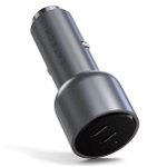 Satechi 40W Dual USB-C Power Delivery Car Charger - Space Grey