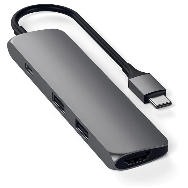 Satechi Slim Aluminum USB Type-C Multi-Port Hub Space Grey - 1x HDMI, 2x USB Type-A