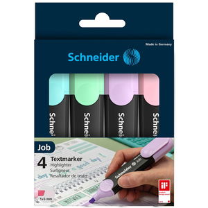 Schneider Job Highlighter - Assorted Wallet Pastel 4 Pack