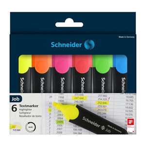 Schneider Job Highlighter - Assorted Wallet 6 Pack