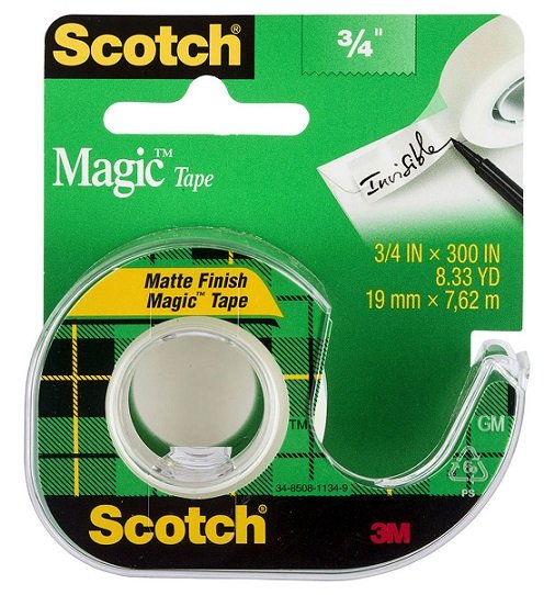 Scotch 105 19mm x 7.62m Magic Tape Dispenser Matte Finish - Clear