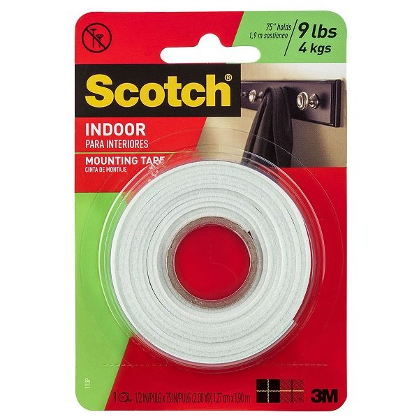 Scotch 110P 12.7mmx1.9m Indoor Double Sided Mounting Tape