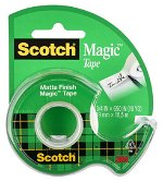 Scotch 122 19mm x 16.5m Magic Tape Dispenser Matte Finish - Clear