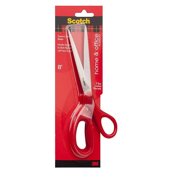 Scotch 1408 8 Inch Home and Office Scissors - Red