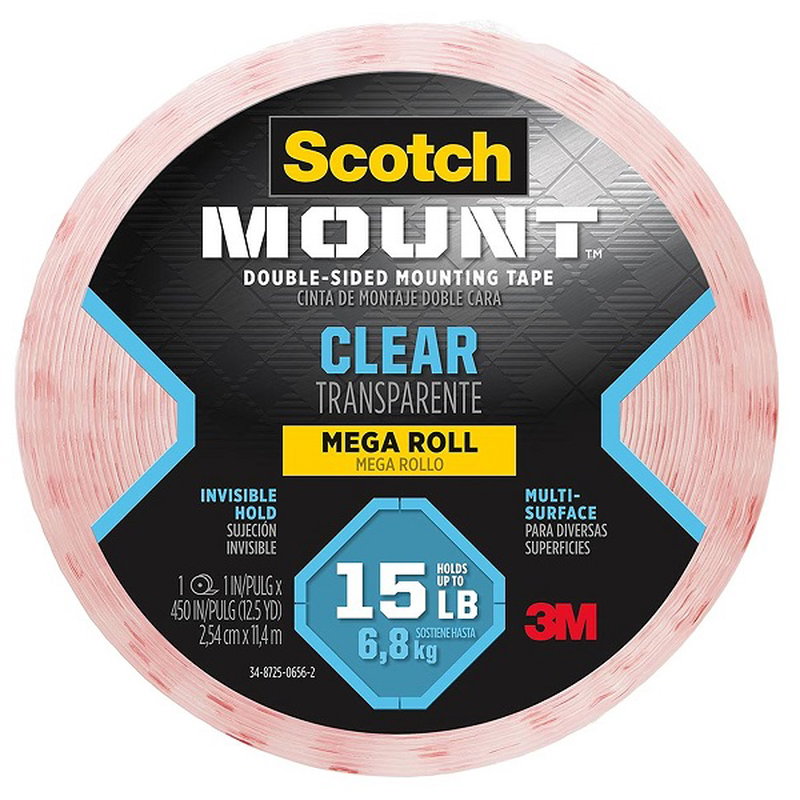Scotch 410H-LNG 25mm x 11.4m Clear Double Sided Mounting Tape