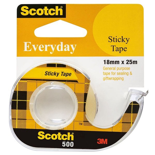 Scotch 500 18mm x 25m Everyday Sticky Tape on Dispenser
