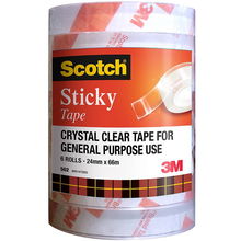view Scotch 502 24mm x 66m Sticky Tape - 6 Pack