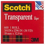 Scotch 600 19mm x 33m Refill Roll Transparent Tape