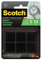 Scotch RF4721 22x22mm Fastener Indoor Black - 6 Pack