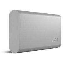 view Seagate LaCie 500GB USB-C Portable External Solid State Drive - Moon Silver