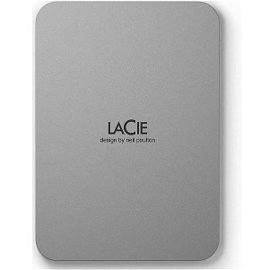 Seagate LaCie Mobile Drive 1TB USB3.2 External Hard Drive - Moon Silver