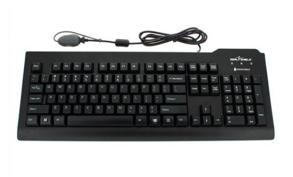Seal Shield Clean 104K IP68 Waterproof USB Wired Keyboard - Black