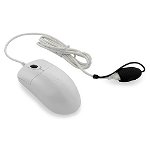 Seal Shield Silver Storm Medical Grade IP68 Waterproof USB Mouse - White