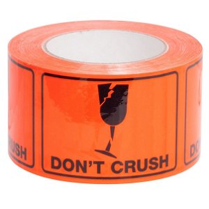 Sellotape 72mm x 100mm Don't Crush Rippable Label Tape Black/Orange - 660 Labels
