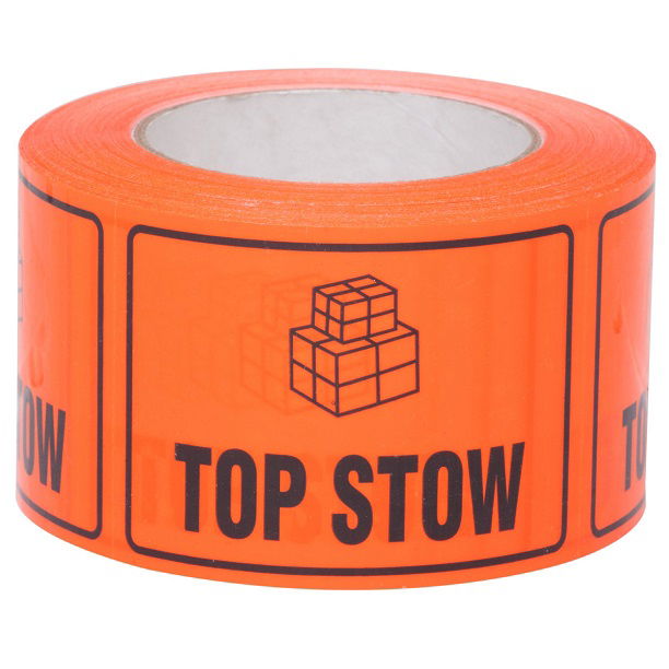 Sellotape 72mm x 100mm Top Stow Rippable Label Tape Black/Orange - 660 Labels