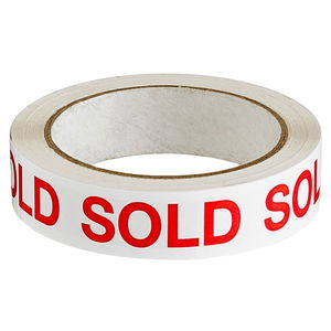 Sellotape 24mm x 66m Polypropylene Sold Label Tape - Red/White