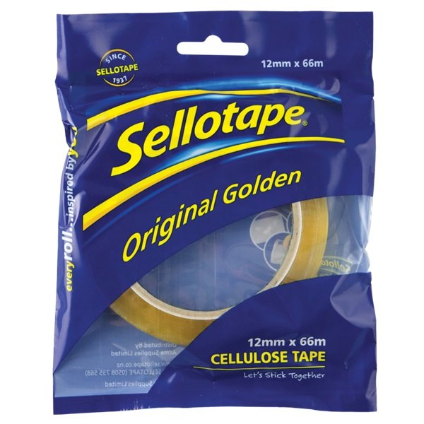 Sellotape 1105 12mm x 66m Cellulose Tape - Clear